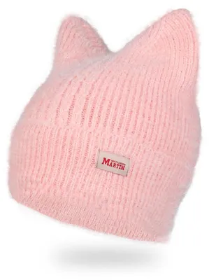 Produktbild von Strickmütze mit Katzenohren für Damen, warme Mütze, Einheitsgröße