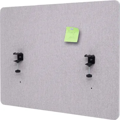 Immagine prodotto di Divisorio acustico per scrivania HWC-G75, schermo privacy per ufficio, bacheca in tessuto/tessuto a doppia parete ~ 60x75cm grigio