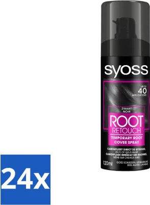 Imagen del producto de SYOSS - Spray para retocar el cabello - Spray para retocar el cabello - Protección del color - Cubre las canas al instante - Paquete económico - 24 unidades