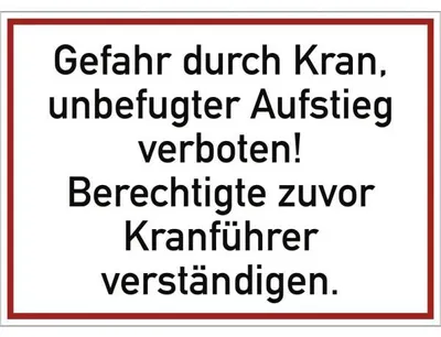 Produktbild von Dreifke® Schild Gefahr durch Kran, unbefugter Aufstieg verboten! ..., Alu, 35...