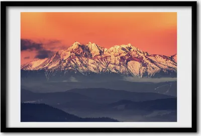 Produktbild von Bild 60x40 MDF-Rahmen, Wandkunst Sonnenaufgang Tatry