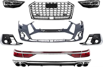 Obrázok produktu pre BodyKit pre Audi A8 D5 2018-2021 S8 2022 optika nárazníka difúzor koncovky výfuku.