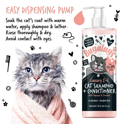 Produktbild von Bugalugs 2in1 Katzenshampoo + Conditioner 250 ml