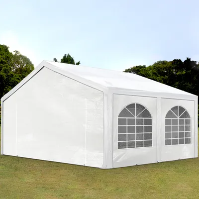 Produktbild von TOOLPORT Hochwertiges Partyzelt 5x5 m Pavillon Zelt PE Plane 450 N Gartenzelt Festzelt Wasserdicht weiß