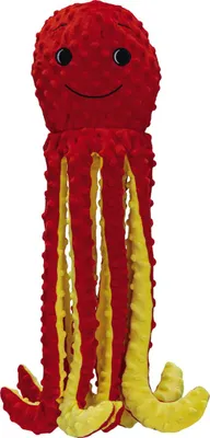 Produktbild von Beeztees Oktopus Amy Hundespielzeug Plüsch Rot 56x16x14,5 cm