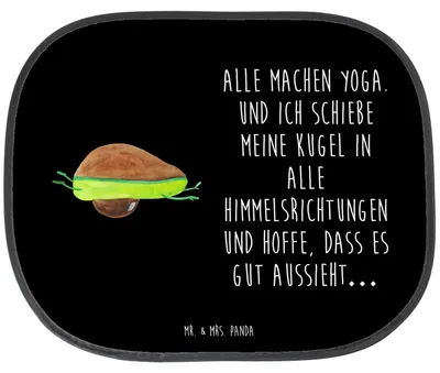 Produktbild von Mr. & Mrs. Panda auto hitzeschutz Avocado Yoga - Schwarz - Geschenk, Sonnenblende, Sonnenschutz, Haha, Bauch, Fürs, Unsportlich, Hilfe, Humor, Autoscheibe