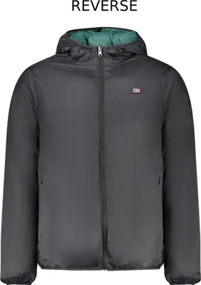 Image de Veste réversible pour homme avec capuche et application en noir