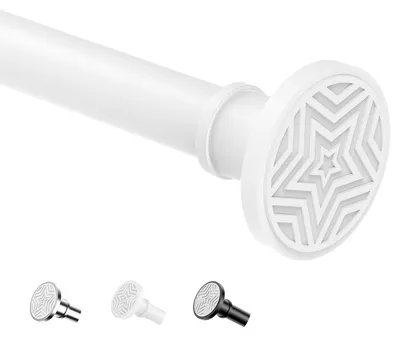 Produktbild von Duschvorhangstange ohne Bohren Teleskopstange Klemmstange - 76 bis 216 cm - Edelstahl - Rostfrei - Für Badezimmer und Fenster