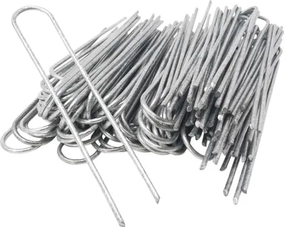 Produktbild von ToCi 100 Stück Erdanker 200 x 25 mm - Verzinkt, Stahldraht, Ø 3,8mm - Bodenanker zur Befestigung von Unkrautvlies, Folien, Schläuchen in harten Böden