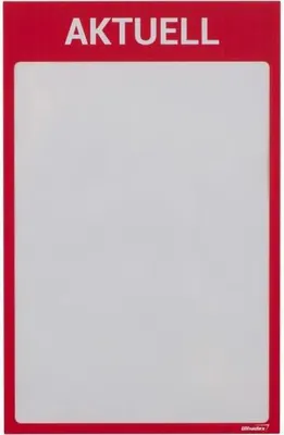 Produktbild von Infotaschen mit Überschrift -Aktuell- magnetisch für DIN A4 352x225mm VE=5 Stück rot