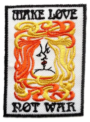 Obrázok produktu pre Make Love Not War - nažehľovacia nášivka, nažehľovací obrázok, nažehľovacia aplikácia, nášivky, záplaty, na nažehlenie, veľkosť: 7,5 x 5,5 cm