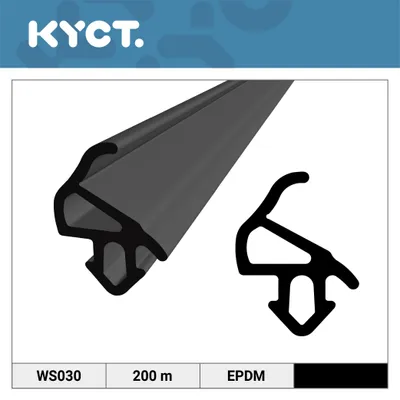 Obrázek produktu pro Těsnění oken a dveří z EPDM, černé, PVC, okna, dveře, gumové těsnění, těsnicí profil WS030, 200 m