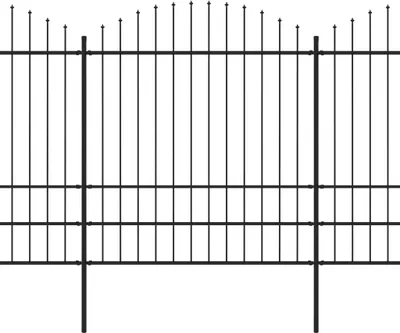 Produktbild von vidaXL Gartenzaun mit Speerspitze Stahl 1248 x 200 cm Schwarz