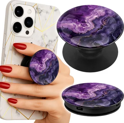 Immagine prodotto di Supporto per telefono da dito Popsocket - Viola Marmo alla moda
