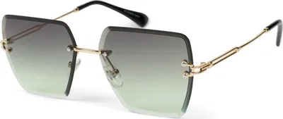 Produktbild von styleBREAKER Damen Sonnenbrille ohne Rahmen mit eckigen Polycarbonat Gläsern und Diamantschliff | UV400 Verlaufstönung | Metallbügel verstellbare Nasenpads