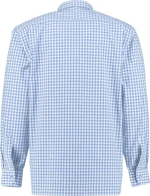 Produktbild von Trachtenhemd  für Lederhosen Langarm Trachtenmode mit Hirsch Stickerei, Farbe:Himmelblau, Größe:S