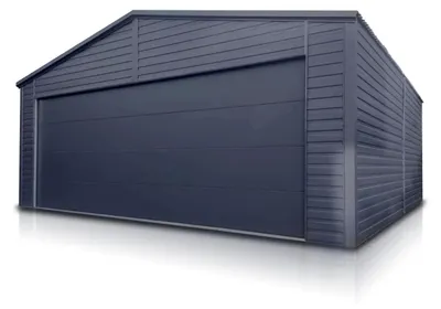 Produktbild von Fertiggarage Einzelgarage 6x5.8m Satteldach Sektionaltor Graphit