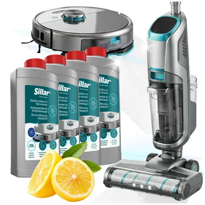 Produktbild von Sillar Reinigungskonzentrat 4x250 ml für Wischroboter und Akku Staubsauger