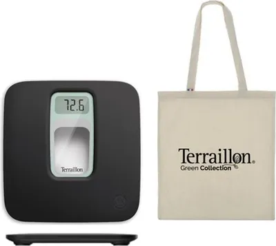 Image de Pèse-personne électronique 160kg/100g noir/vert d'eau - Terraillon - 15244 -