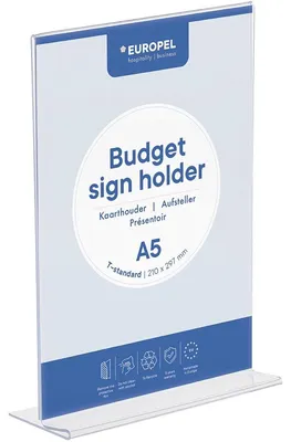 Productafbeelding van Display houder - Standaard - Helder polystyreen 1-5 mm - Menu & folder Display houder voor restaurants - Hotels - Conferentie & receptie