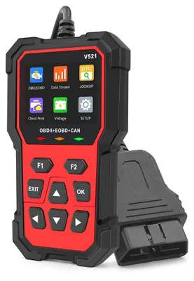 Zdjęcie produktu dla Tester Diagnoza Wielomarkowy Techstar V521, Skaner OBD2 EOBD CAN, odczytuje ponad 4000 kodów błędów, ARM 32-bit Cortex-M3 Czarny/Czerwony