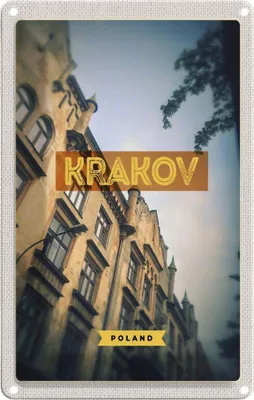 Produktbild von vianmo Blechschild 18x12 cm Krakow Hauptstadt Kleinpolen Bildmotiv Reisemotiv Abenteuer Reisen Urlaub