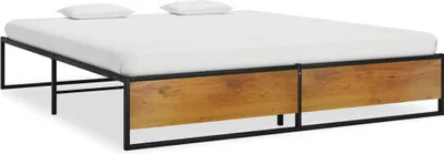 Image de Cadre de lit sans matelas noir métal 200x200 cm