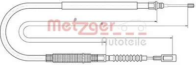 Produktbild von METZGER Handbremsseil Seilzug Feststellbremse für FIAT DUCATO Kasten (244) Hinten Links Hinten Rechts Rechts 10.4728