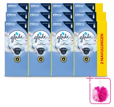 Image de 12 recharges Glade Touch & Fresh, parfum "Pure Clean Linen" - 10 ml - Lot économique - 12 pièces