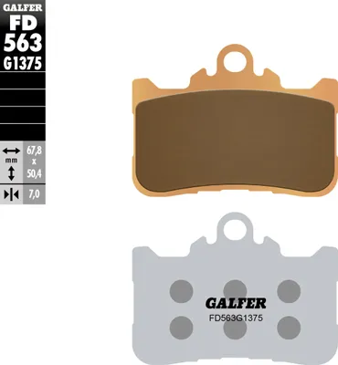Produktbild von Bremsbeläge Galfer FD563G1375 Sinter-Metall SPORT vorne (2 benötigt) für Honda CB F CB Hornet CBR R 500 / 750 ccm Bj. 2022 - 2024