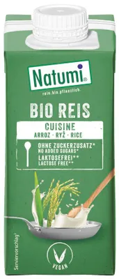 KREM RYŻOWY DO GOTOWANIA I PIECZENIA BEZ DODATKU CUKRÓW BEZGLUTENOWY BIO 200 ml - NATUMI