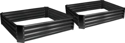 Produktbild von Quadratische Hochbeete aus verzinktem Stahl – 120 cm x 120 cm – Anthrazit – 2er-Pack