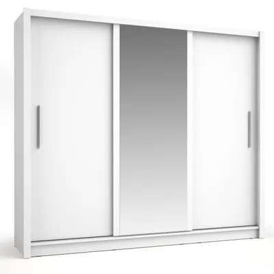 Produktbild von Kleiderschrank OZZULA mit 3 Schiebetüren und weißem Spiegel 248 cm
