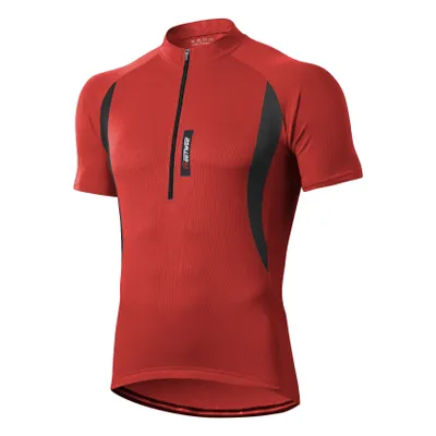 Produktbild von Herren Atmungsaktiv Radfahren Radtrikot Fahrradtrikot MTB Trikot Kurzarm Jersey,Rot,XXL