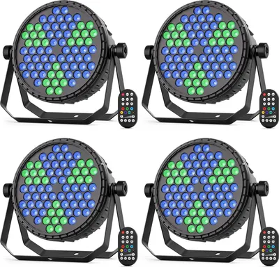 Obrázek produktu pro Efektový jevištní reflektor, RGB 72 LED, ovládání DMX512, 4 ks, zástrčka EU