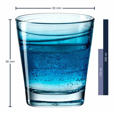 Obrázek produktu pro Leonardo Vario Struttura sklenice na pití, tumbler, sklenice na vodu, sodovková sklenice, modrá, 250 ml, 026838