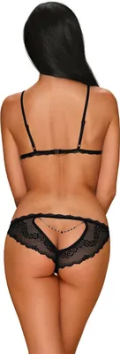 Image de Millagro Ensemble soutien-gorge 2 pièces avec chaîne - Noir