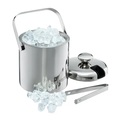 Produktbild von Kuketo | Eiseimer 1,3 L Mit Deckel & Zange – Doppelwandiger Edelstahl Ice Bucket – Thermobehälter Für Eiswürfel, Cocktails & Getränke