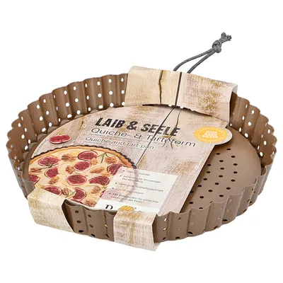 Produktbild von BIRKMANN kleine Quiche- und Tarteform, Ø 20 x H 3 cm, bronzefarbener Kohlenstoffstahl, mit Antihaftbeschichtung