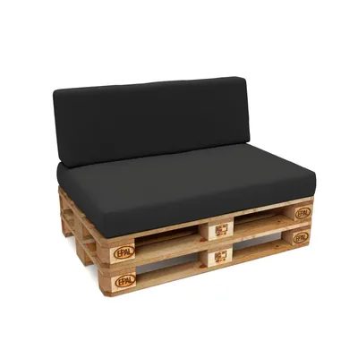 Immagine prodotto di POKAR Cuscini per pallet Cuscini per pallet sfoderabili Divano per pallet, Dimensioni: Set cuscino seduta 120x80 + cuscino schienale 120x40, Colore: Antracite - Impermeabile