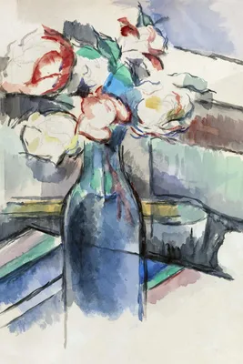 Produktbild von Plakat 20x30cm Rosen in einer Flasche, Paul Cezanne Vintage für das Wohnzimmer