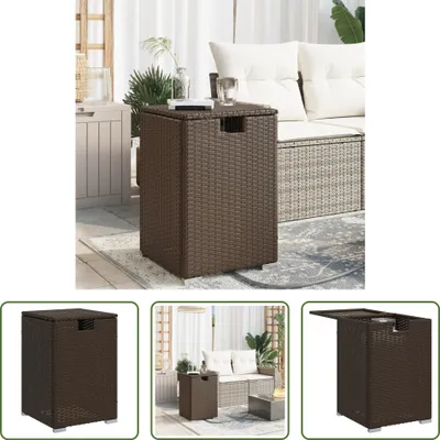 Produktbild von The Living Store Propan-Tank-Verstecktisch Braun 40x40x60 cm Poly Rattan