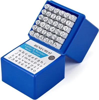 Produktbild von Famanu Stempelset 3 mm kleine Buchstaben und Zahlen - 36-teilig