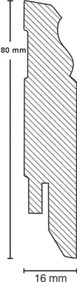 Produktbild von Innenwinkel Für Sockelleisten mit Berliner Profil 16 x 80 x 400 mm Weiß zum Kleben, Clipsen, Schrauben & Nageln MDF foliert Innenecken by PROVISTON