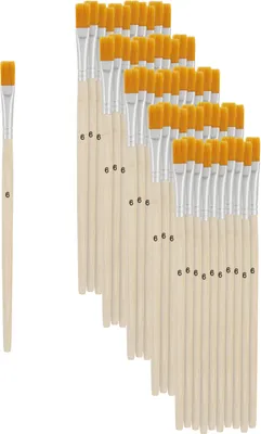Produktbild von VBS XXL Flachpinsel Synthetikhaar Größe 6 Set 50 Stück für Malerei und Kunstprojekte