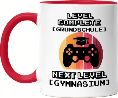 Produktbild von Level Grundschule Complete Next Level Gymnasium Tasse Rot Geschenkidee 5. Klasse