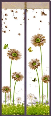 Produktbild von Blumen Schmetterling Sommer Magnetscheibene Tür Anti -Mücken -Käfernetz Net Net Vorhang-Kaffee ,Größen:90*210cm