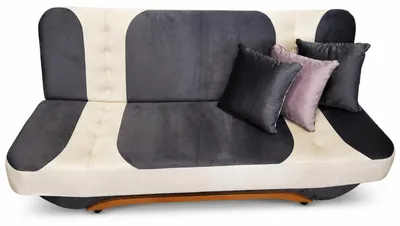 Zdjęcie produktu dla Wersalka WIKI kremowo-czarna, kanapa rozkładana 195 cm z funkcją spania 185x118 cm i pojemnikiem na pościel, Furnito