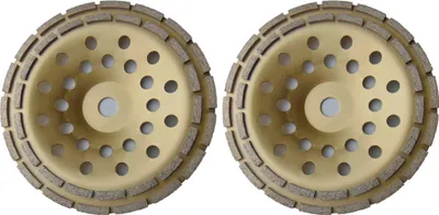 Produktbild von 2x Trade-Shop Diamant Schleifteller / Schleiftopf 230 x 22,23mm Doppel Segmente kompatibel mit Einhell Hitachi Milwaukee Betonschleifer Sanierungsfräse