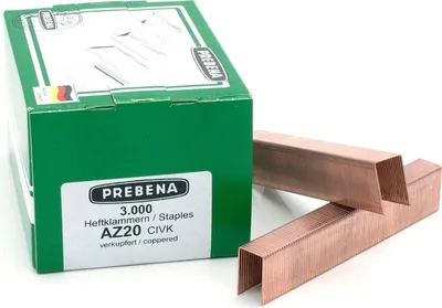 Produktbild von Prebena Klammern AZ20CIVK 20mm verkupfert für Matrizenhefter 1A-AZ25BNH KL-63 3M